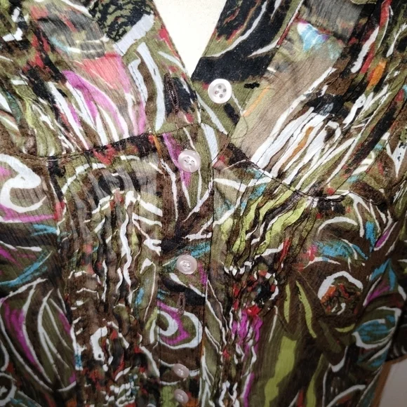 Christopher and Banks sheer v-neck blouse - Picture 2 of 5